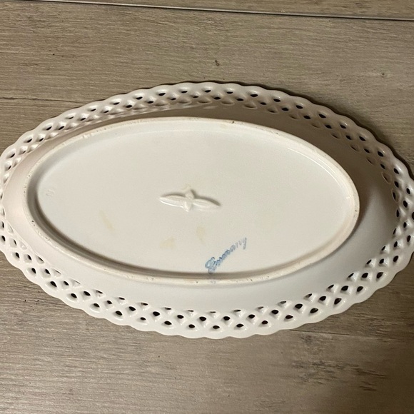 Vintage Germany Hand Painted Floral Lattice Porcelain Dish -Excellent Condition - Picture 4 of 4